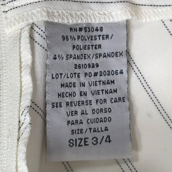 Vintage Y2K Office Siren White Striped Preppy Grunge Blazer & Skirt Suit / 3/4 - Picture 9 of 9